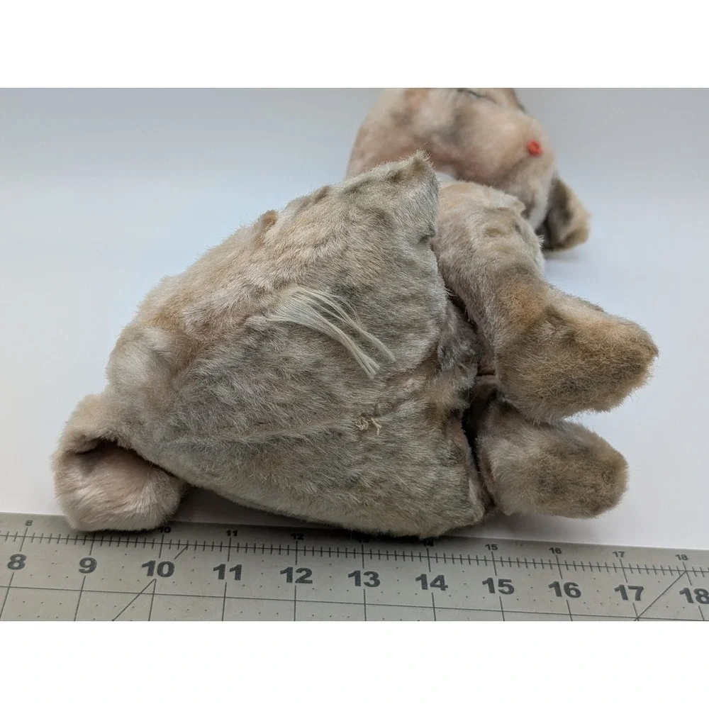 Vintage Siamese Cat Kitten Plush Carnival Style 14 Inch Pink Eyes Stuffed Animal